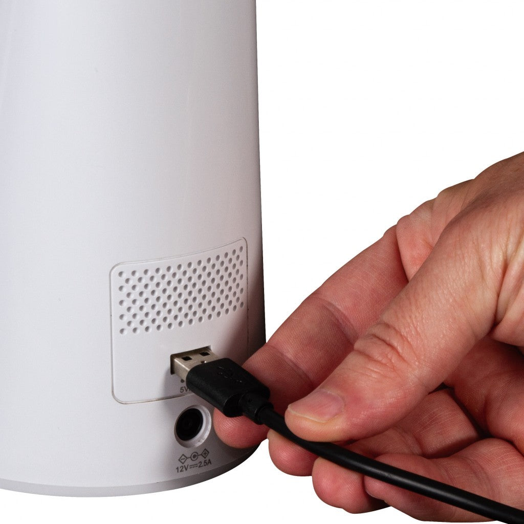 Contemporary White Sanitizing and Charging LED Desk Lamp-Table Lamps-DECOROLALA