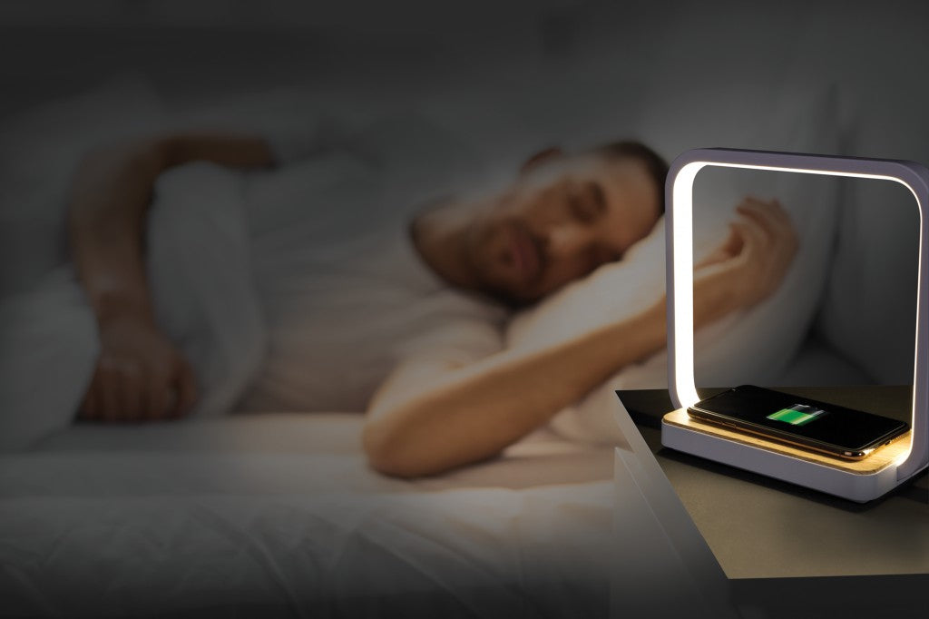 Contemporary White Wireless Phone Charger-Table Lamps-DECOROLALA