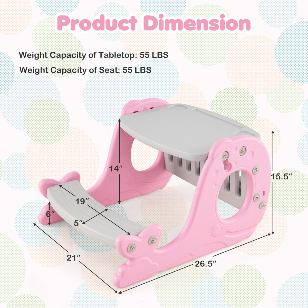 4-in-1 Kids Activity Table and Easel Set with Whiteboard