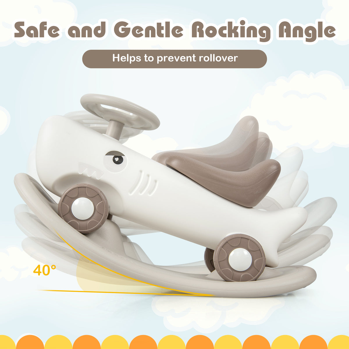 Convertible Rocking Horse and Sliding Car with Detachable Balance Board