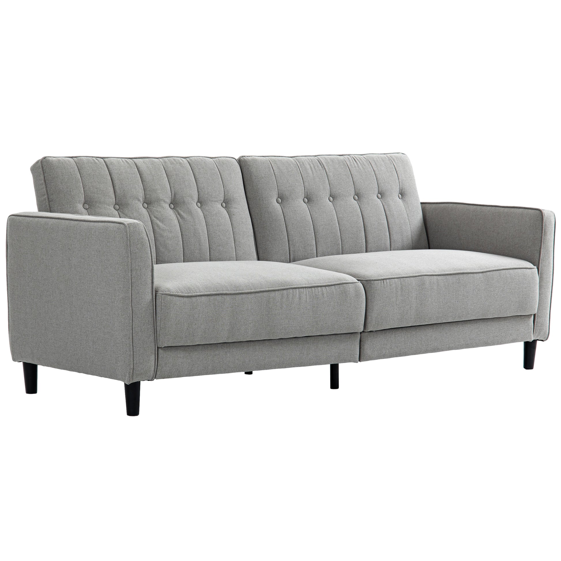Convertible Sofa Bed - Charcoal Grey Button Tufted-DECOROLALA