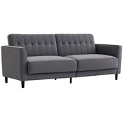 Convertible Sofa Bed - Charcoal Grey Button Tufted-DECOROLALA