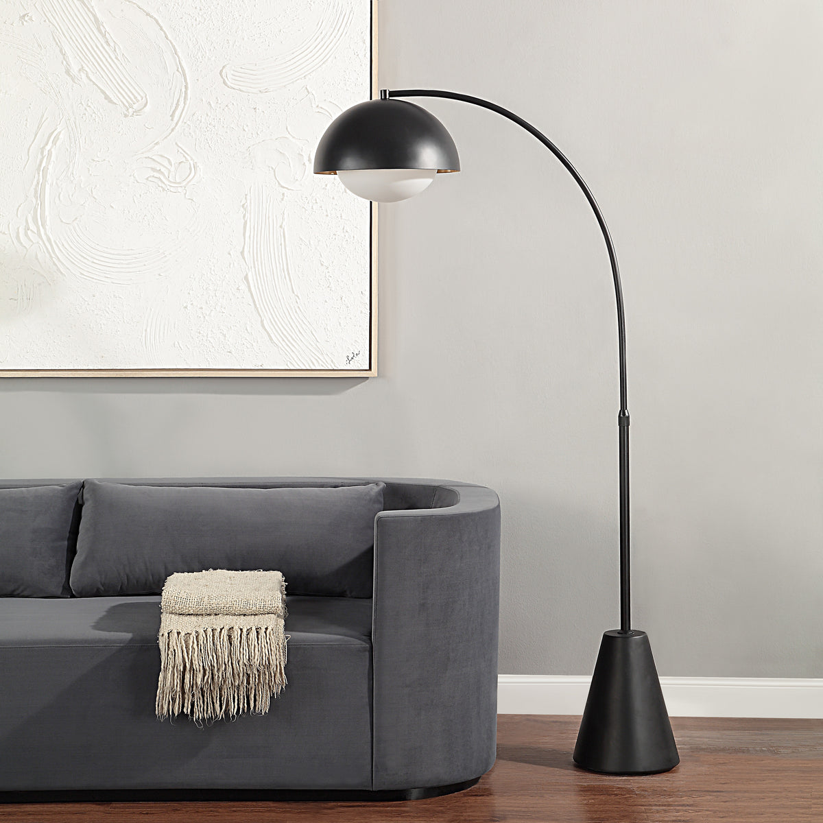 Cooke Matte Black Floor Lamp 65-75"-Floor Lamps-DECOROLALA