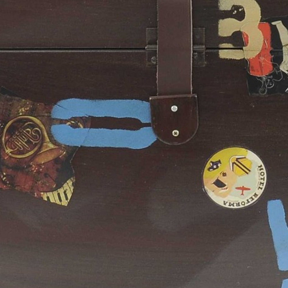 Cool Vintage Brown Decorative Suitcase-Sculptures-DECOROLALA