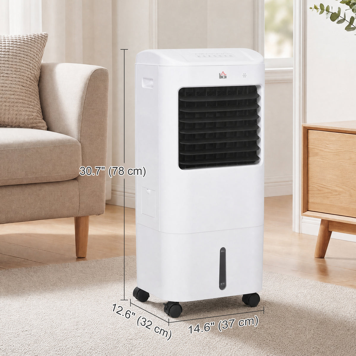 Cooling Fan for Bedroom with Ice Pack, Tower Fan with Remote Control, 3 Modes, 3 Speeds, 7.5H Timer, White-Fans-DECOROLALA
