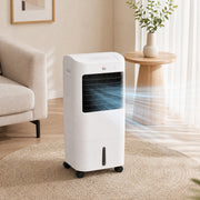 Cooling Fan for Bedroom with Ice Pack, Tower Fan with Remote Control, 3 Modes, 3 Speeds, 7.5H Timer, White-Fans-DECOROLALA