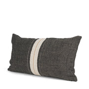 Cooper 14x26 Lumbar Black w/ Cream Stripe Pillow Cover w/Down Filler-Decorative Pillows-DECOROLALA