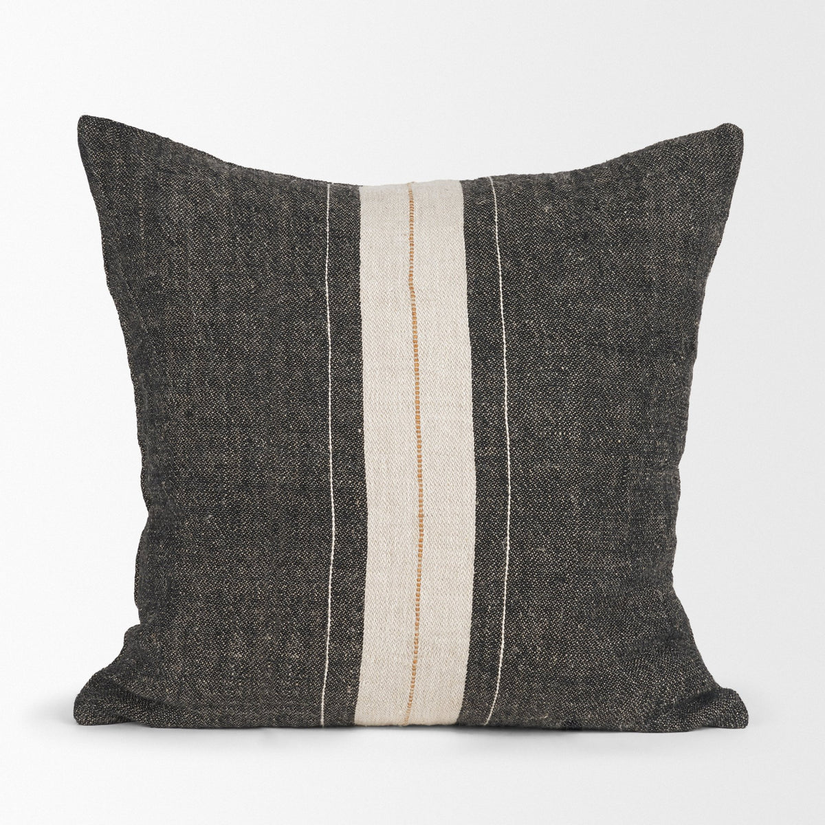 Cooper 20x20 Square Black w/ Cream Stripe Decorative Pillow Cover-Decorative Pillows-DECOROLALA