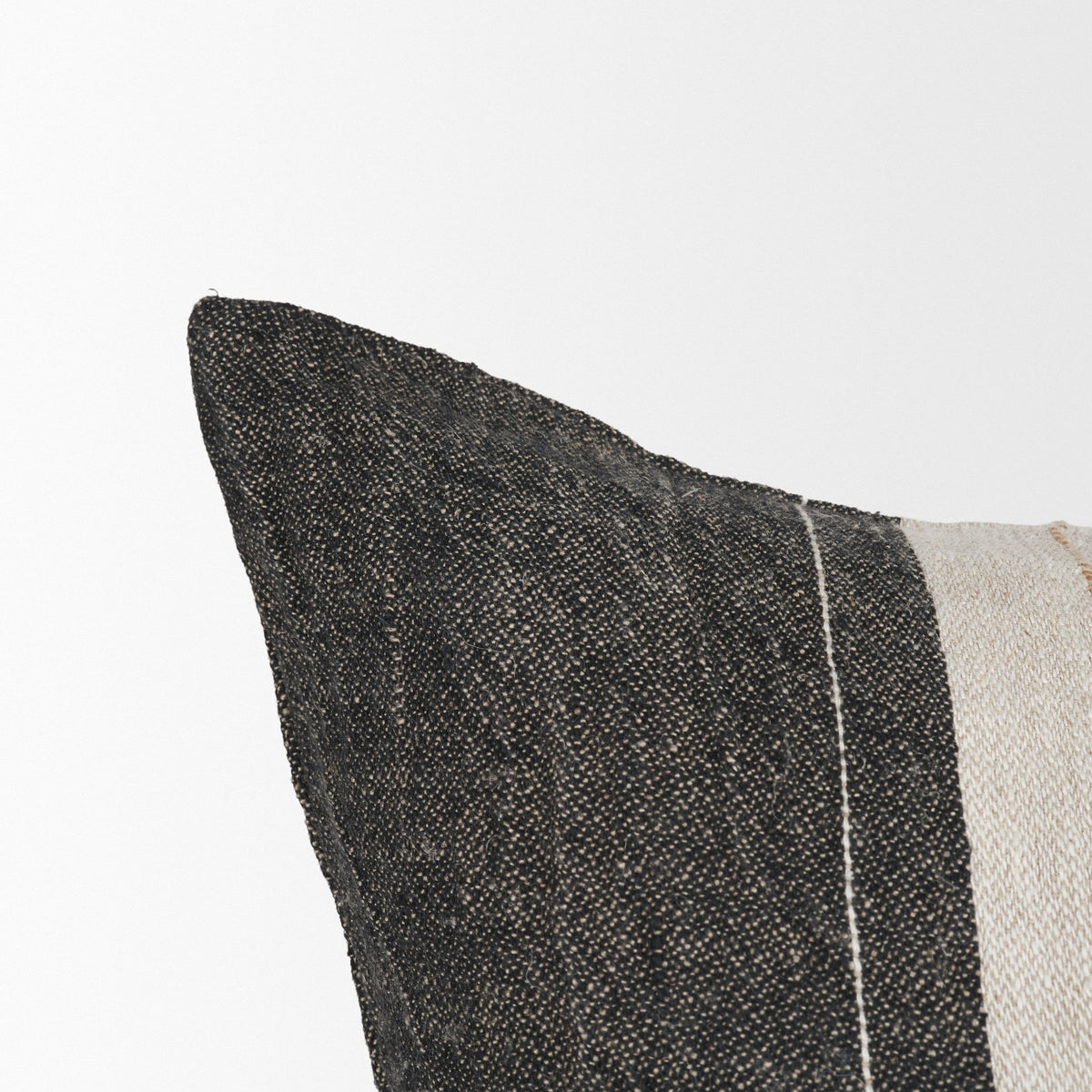 Cooper 20x20 Square Black w/ Cream Stripe Decorative Pillow Cover-Decorative Pillows-DECOROLALA