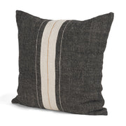 Cooper 20x20 Square Black w/ Cream Stripe Pillow Cover w/Down Filler-Decorative Pillows-DECOROLALA