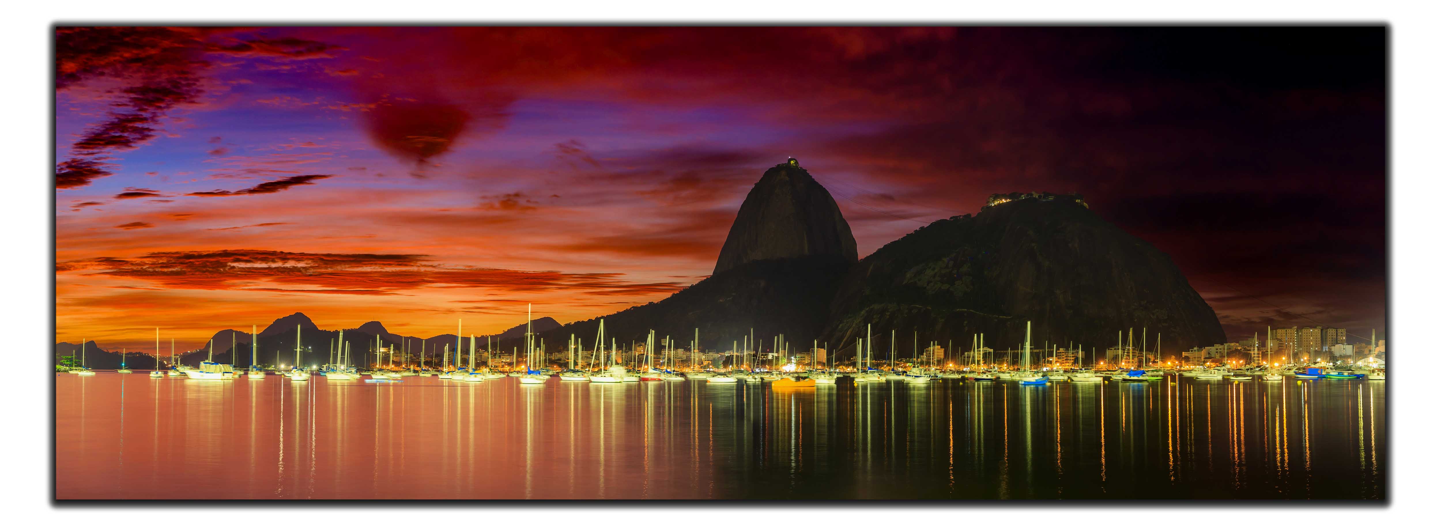 Copacabana Sugarloaf Mountain Brazil 72" x 24"-Canvas Print-DECOROLALA