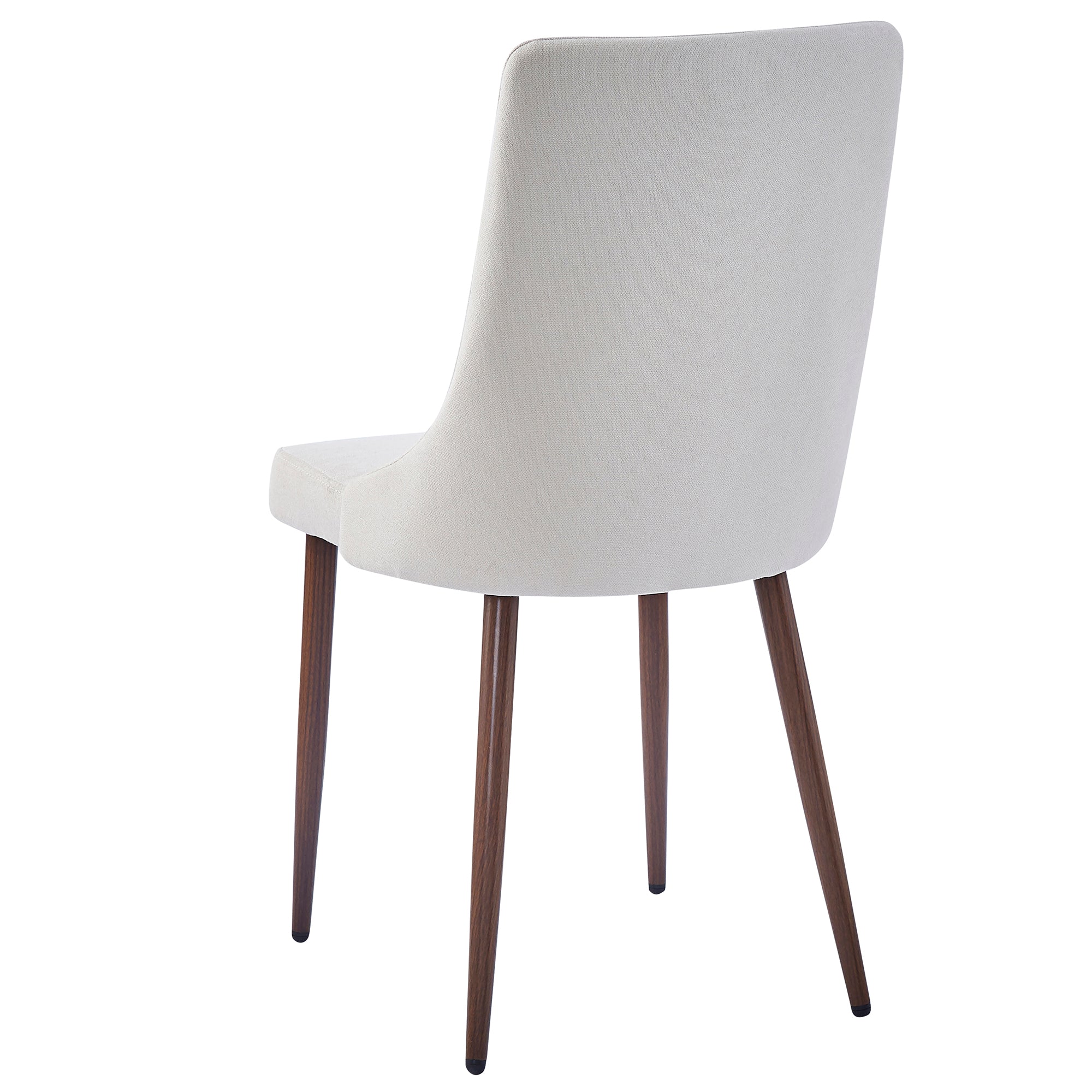 Cora Side Chair - Beige Fabric with Walnut Finish Legs-DECOROLALA
