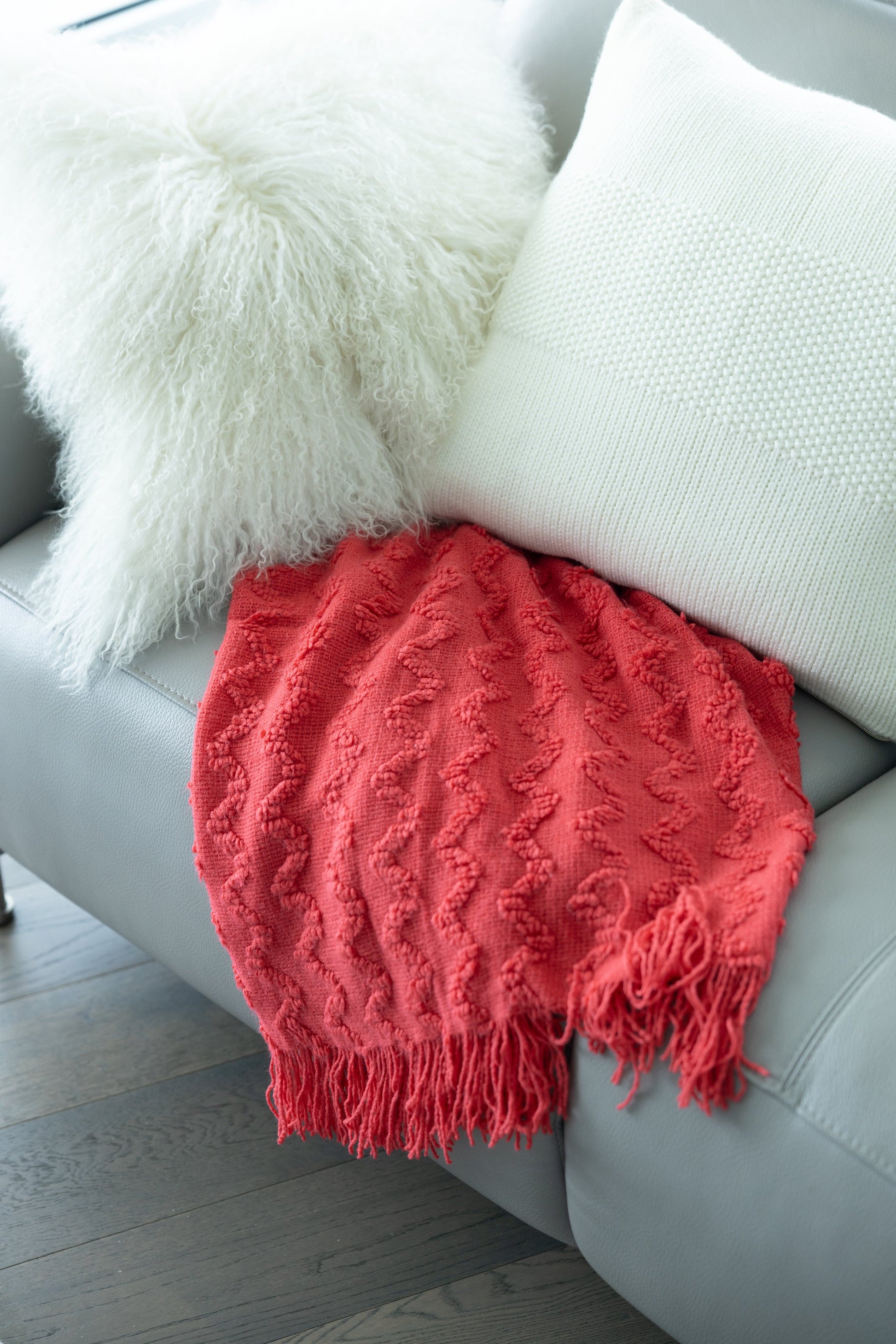 Coral Knit Acrylic Throw Blanket 50"x60"-Throw Blankets-DECOROLALA