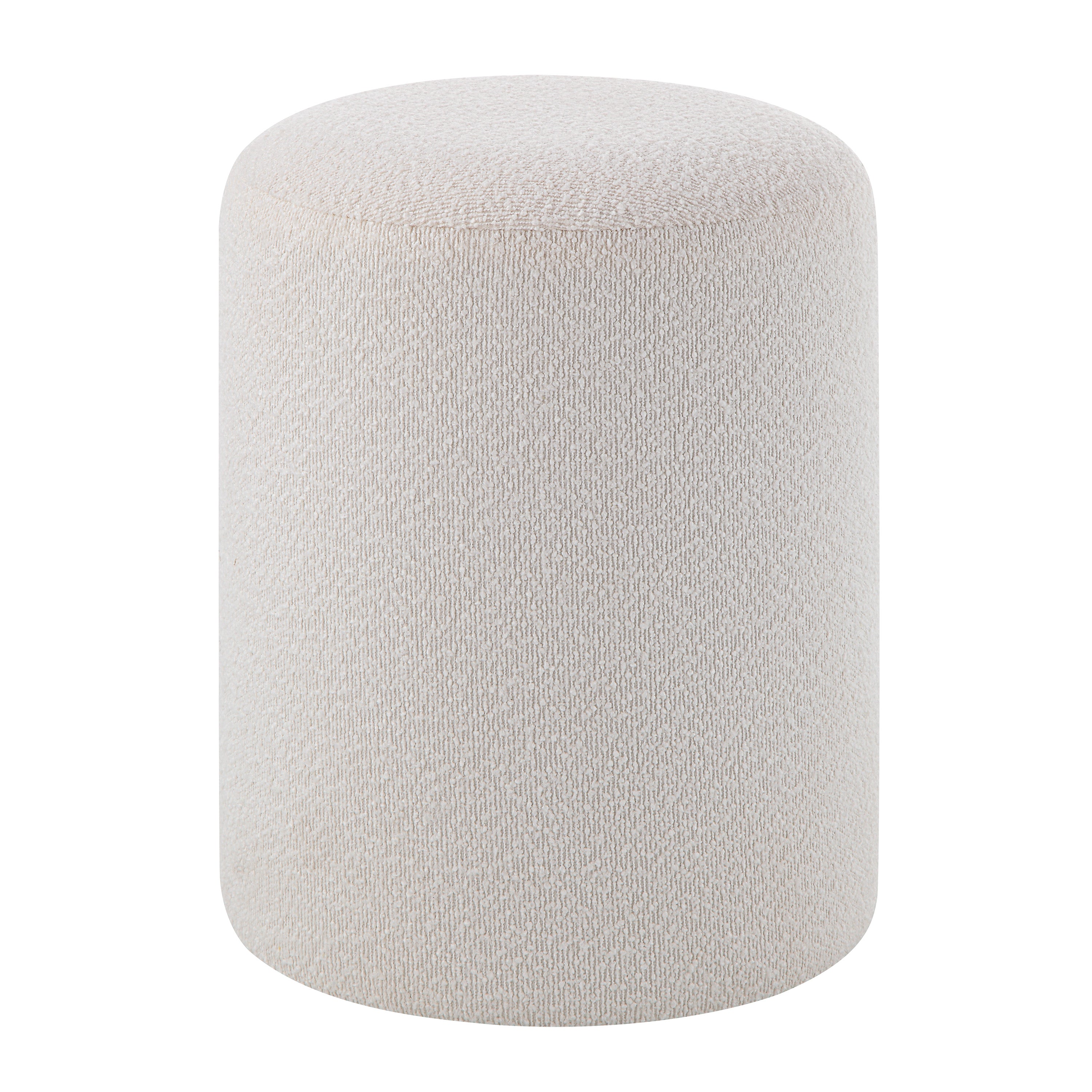 Corbin Indoor Boucle Ottoman, Off-White-Ottoman-DECOROLALA