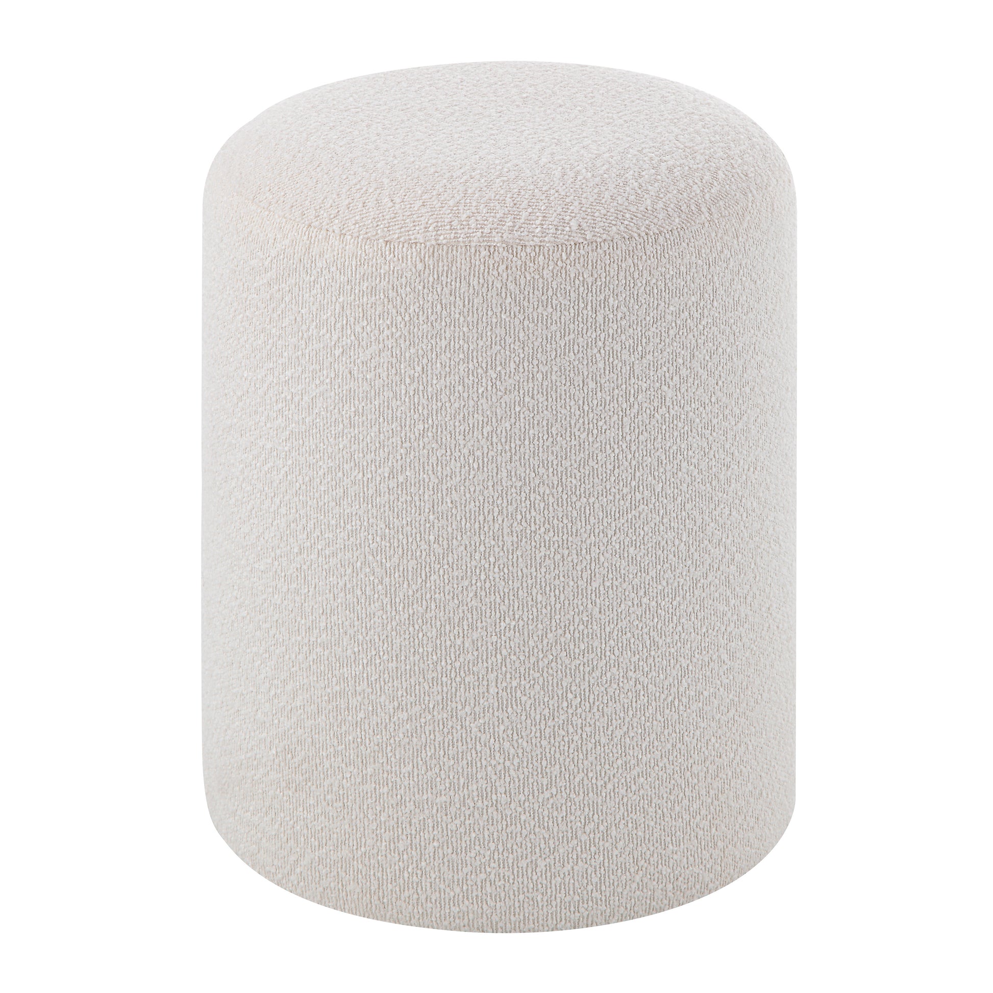 Corbin Indoor Boucle Ottoman, Off-White-Ottoman-DECOROLALA