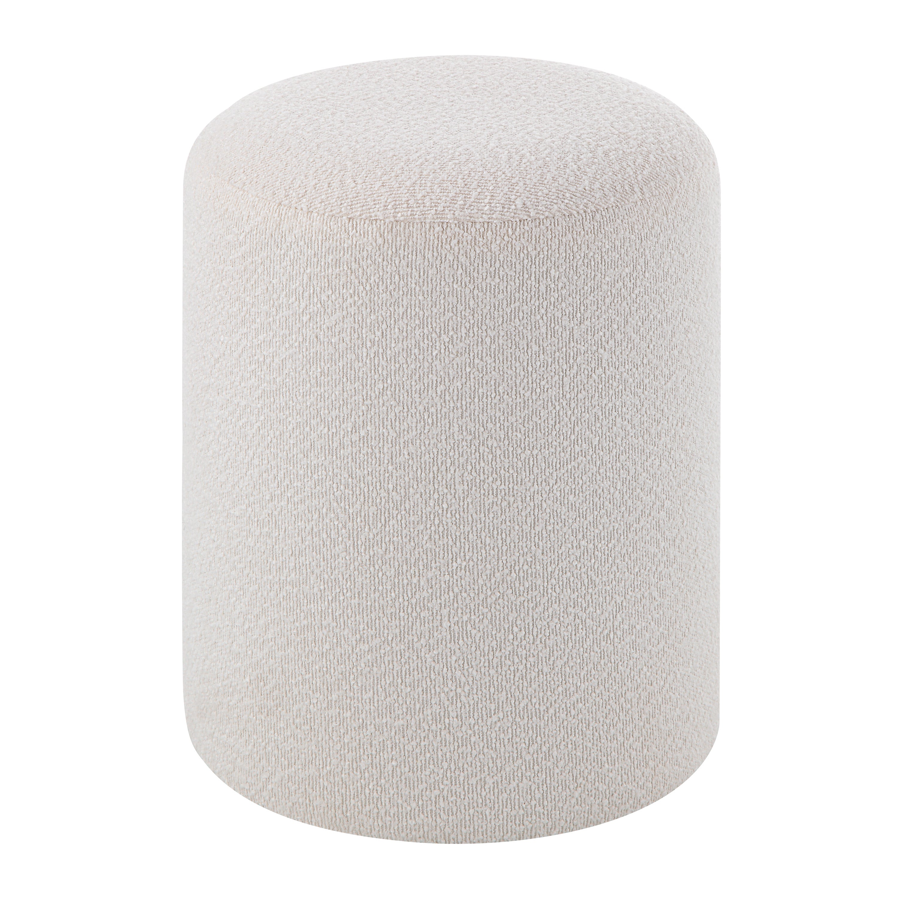 Corbin Indoor Boucle Ottoman, Off-White-Ottoman-DECOROLALA