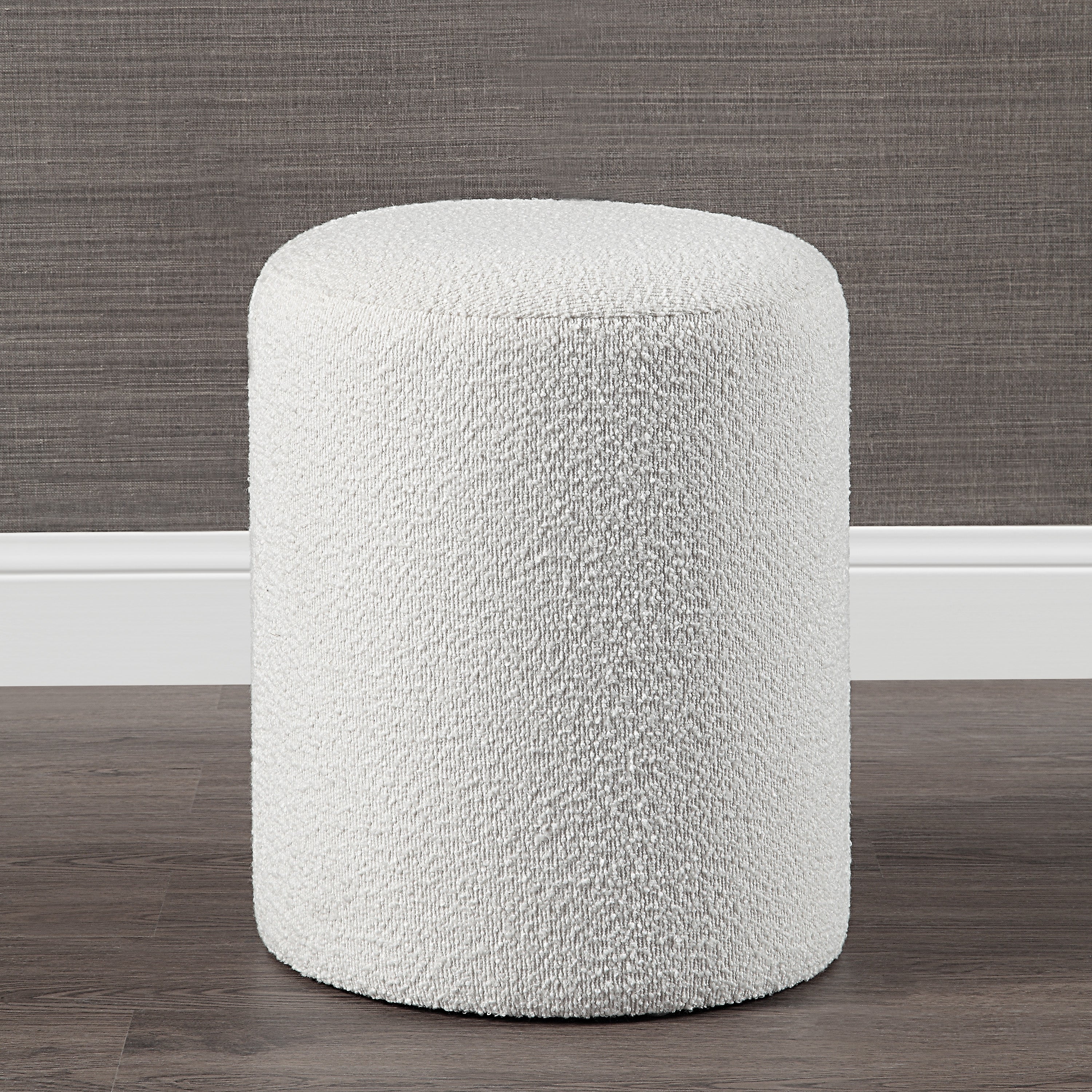 Corbin Indoor Boucle Ottoman, Off-White-Ottoman-DECOROLALA