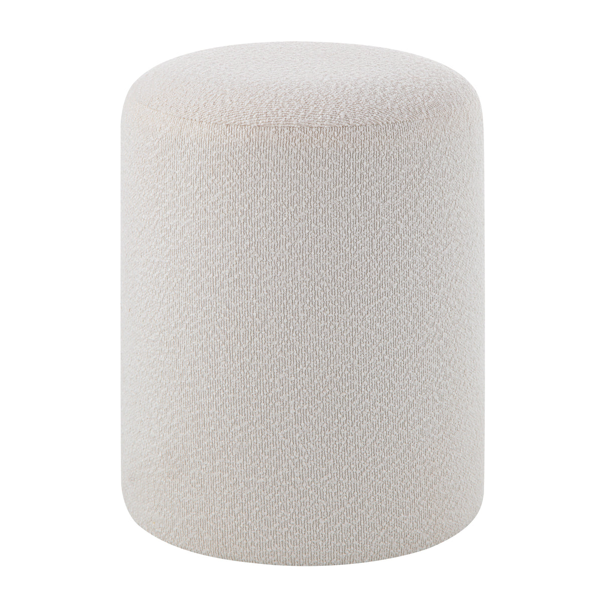 Corbin Indoor Boucle Ottoman, Off-White-Ottomans-DECOROLALA