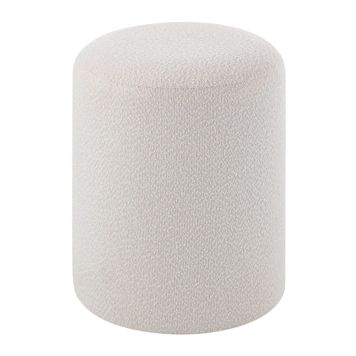 Corbin Indoor Boucle Ottoman, Off-White-Ottomans-DECOROLALA