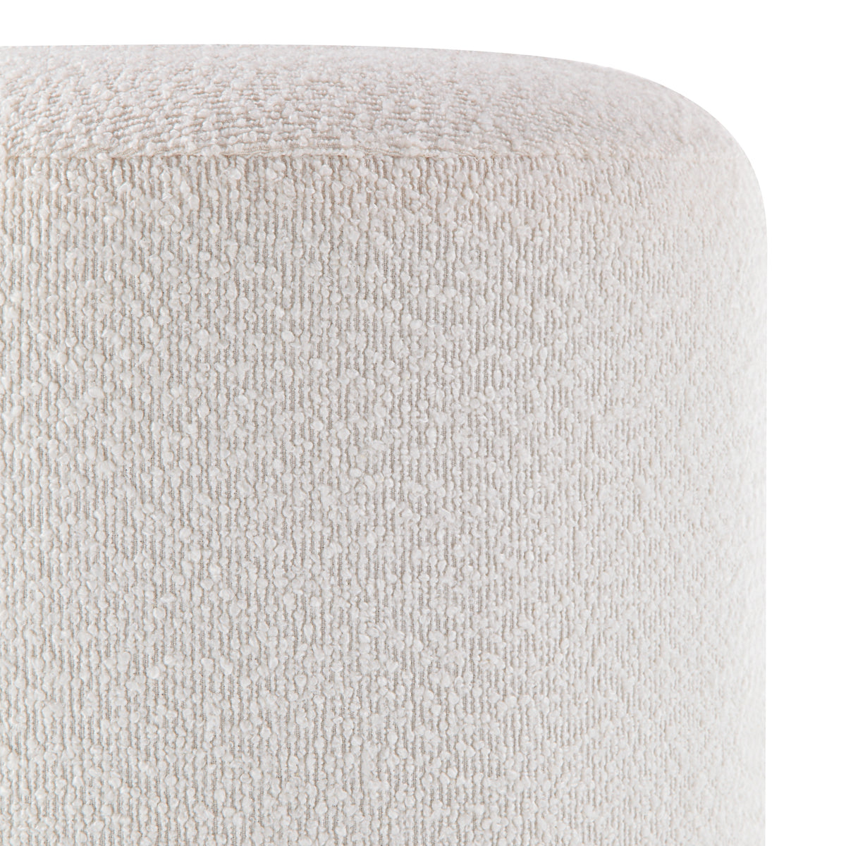 Corbin Indoor Boucle Ottoman, Off-White-Ottomans-DECOROLALA