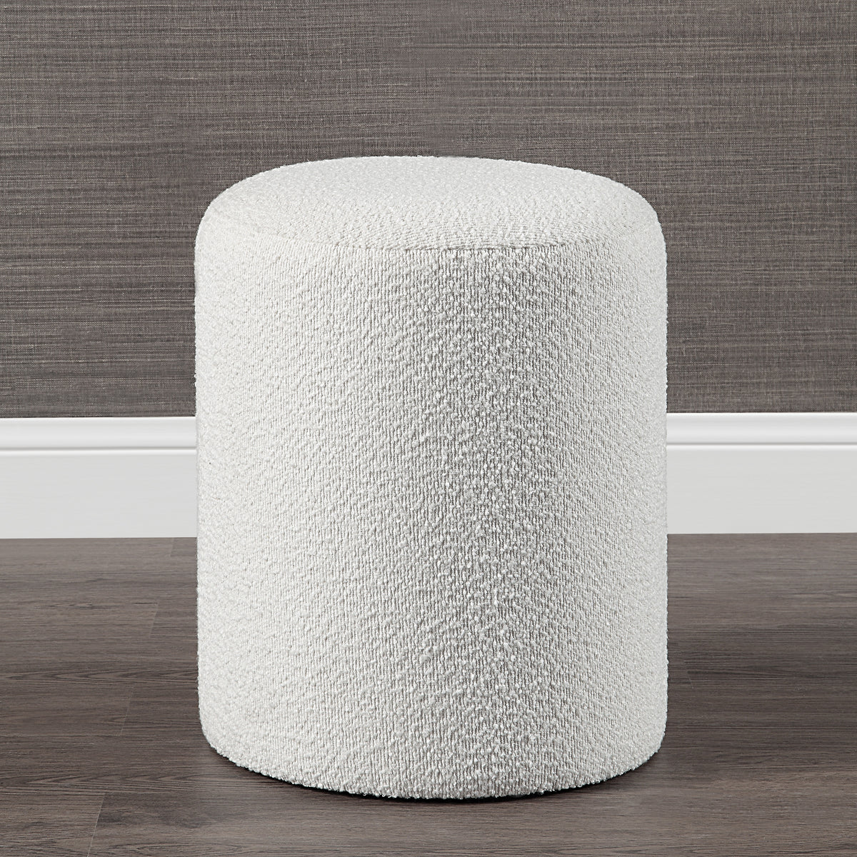 Corbin Indoor Boucle Ottoman, Off-White-Ottomans-DECOROLALA