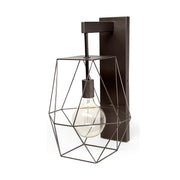 Cordova 12x19 Gray Metal Hanging Bulb Caged Wall Sconce-Wall Sconces-DECOROLALA