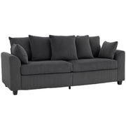 Corduroy Sofa 3 Seater - Dark Grey Curved-DECOROLALA