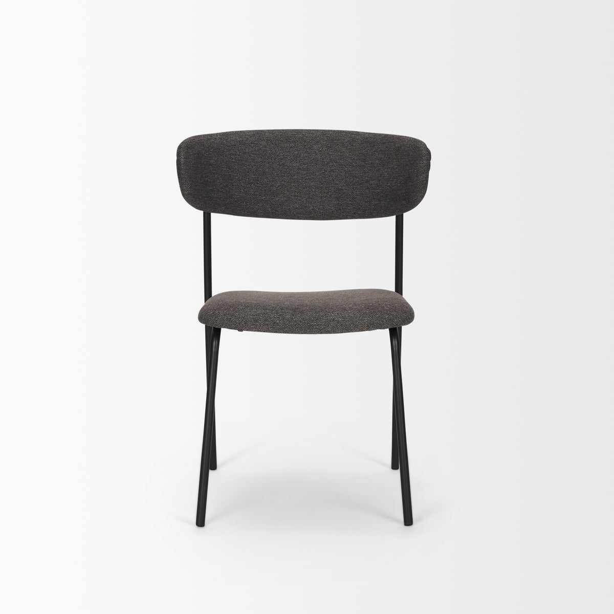 Corey Contoured Back Dining Side Chair | Gray Fabric w/ Metal-Dining Chairs-DECOROLALA