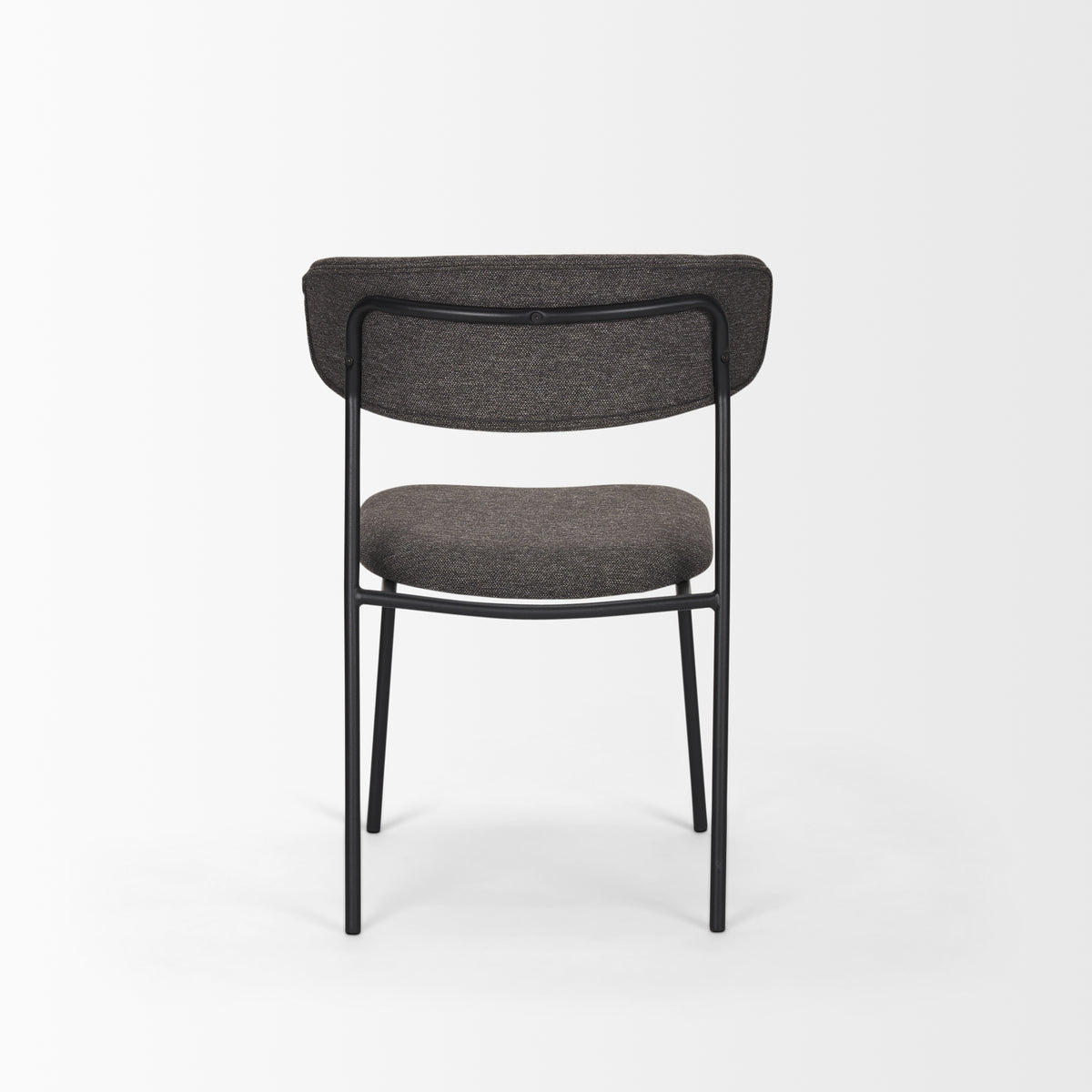 Corey Contoured Back Dining Side Chair | Gray Fabric w/ Metal-Dining Chairs-DECOROLALA