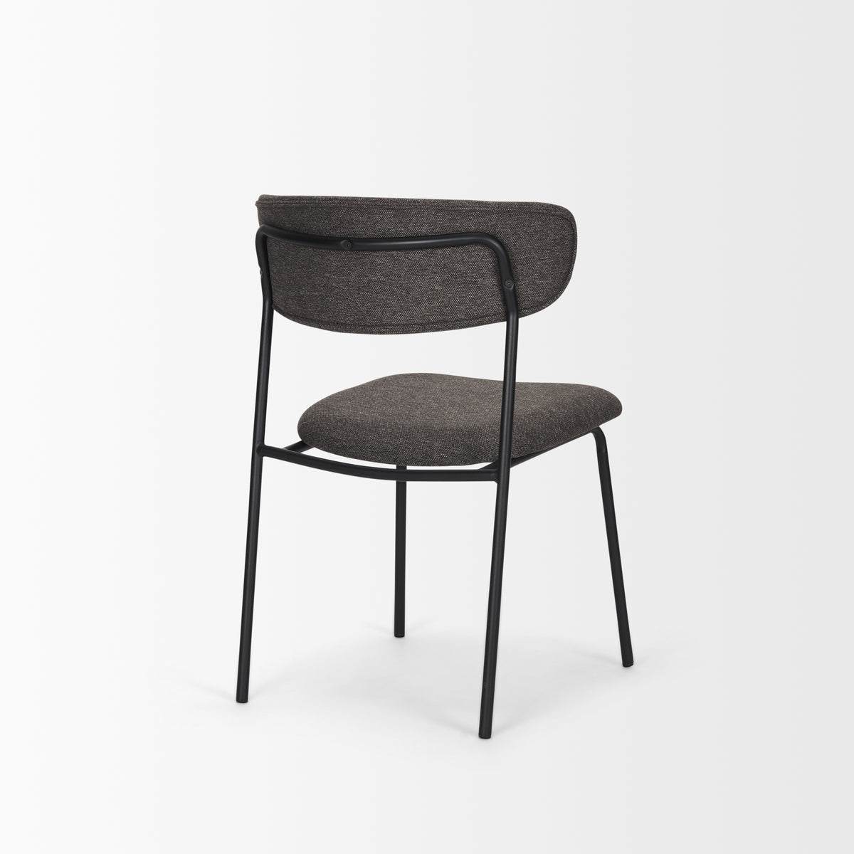 Corey Contoured Back Dining Side Chair | Gray Fabric w/ Metal-Dining Chairs-DECOROLALA