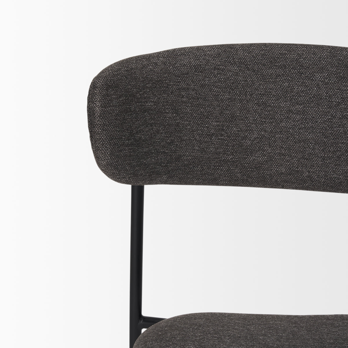Corey Contoured Back Dining Side Chair | Gray Fabric w/ Metal-Dining Chairs-DECOROLALA