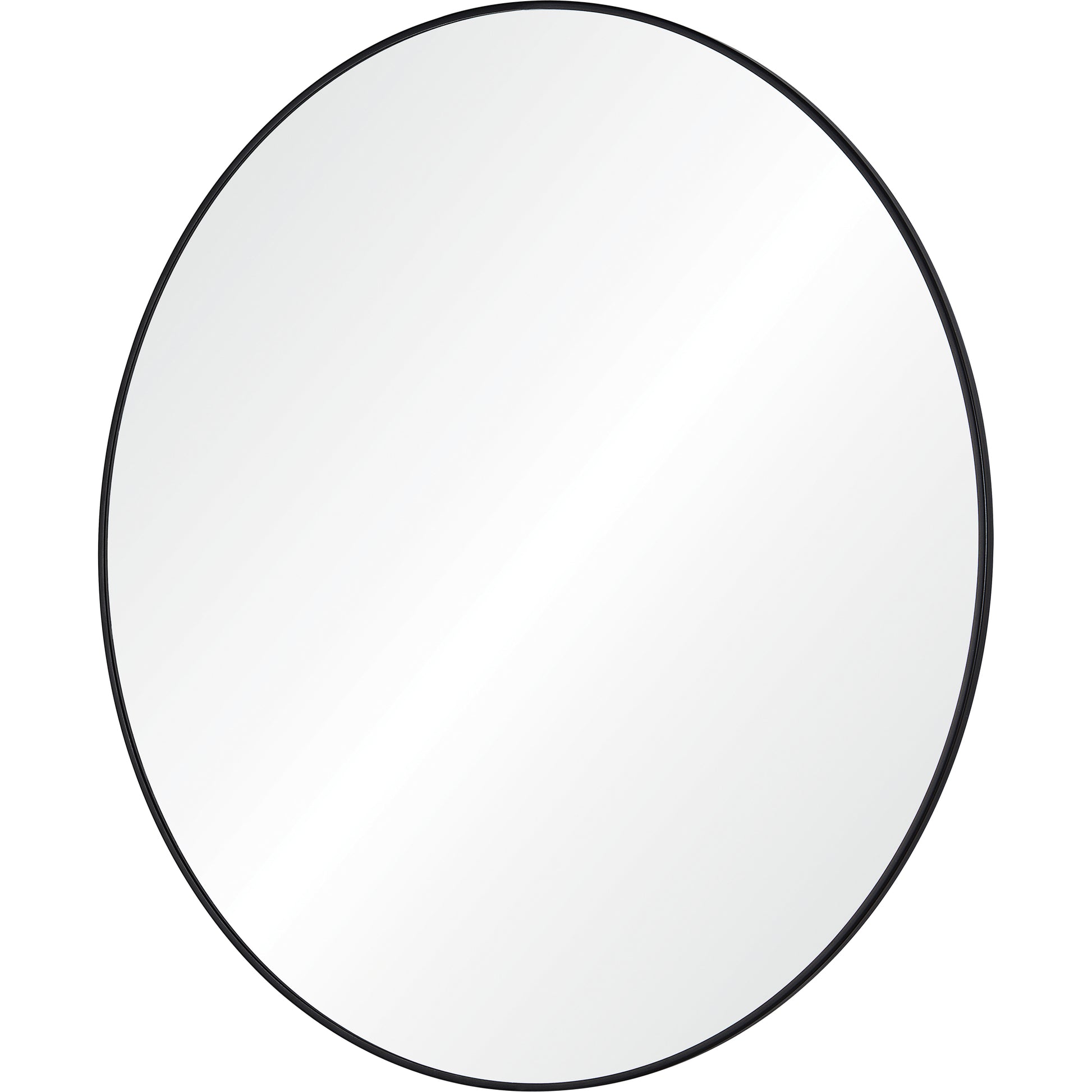 Cori 40" Tall Round Wall Mirror, Black-Mirror-DECOROLALA