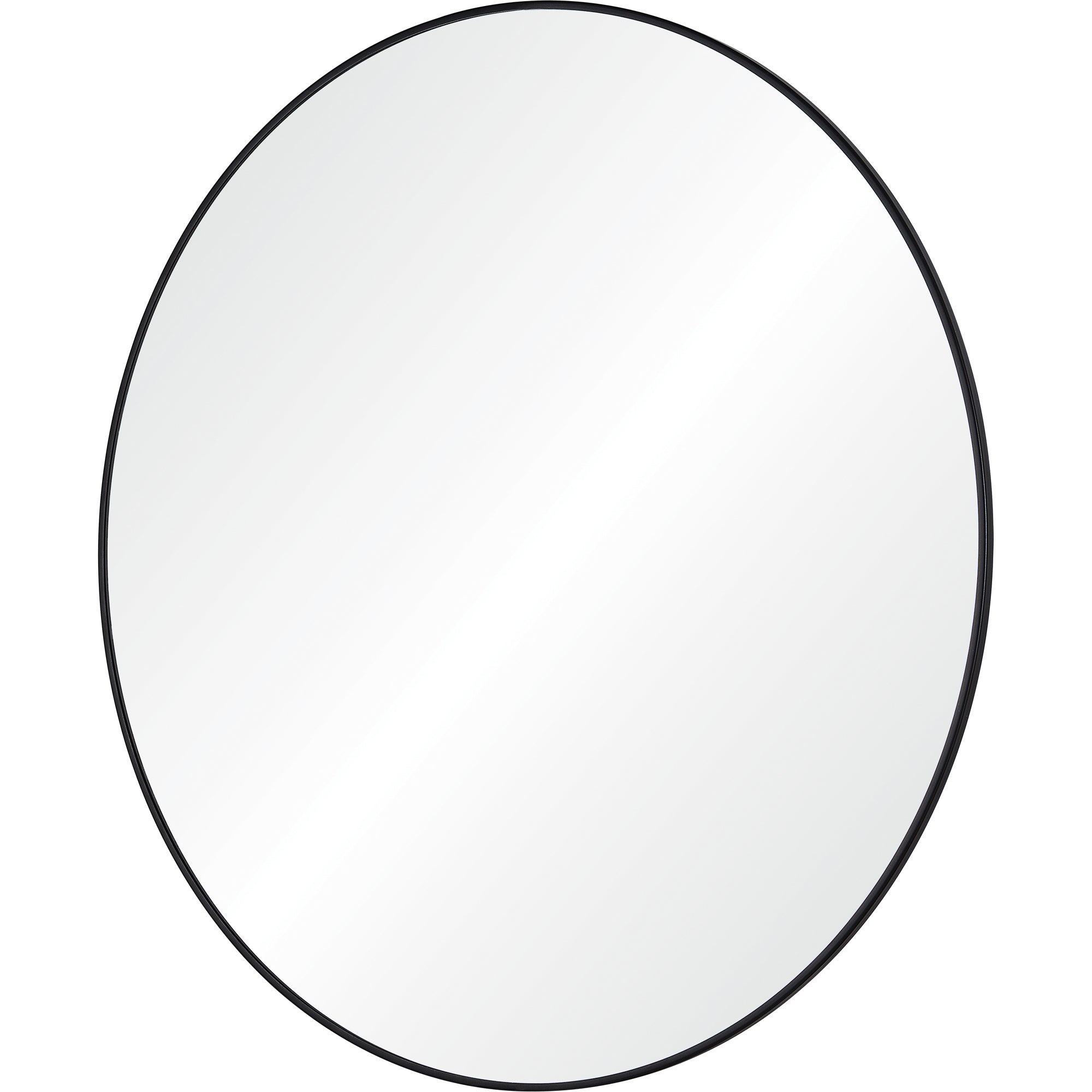 Cori 40" Tall Round Wall Mirror, Black-Mirror-DECOROLALA