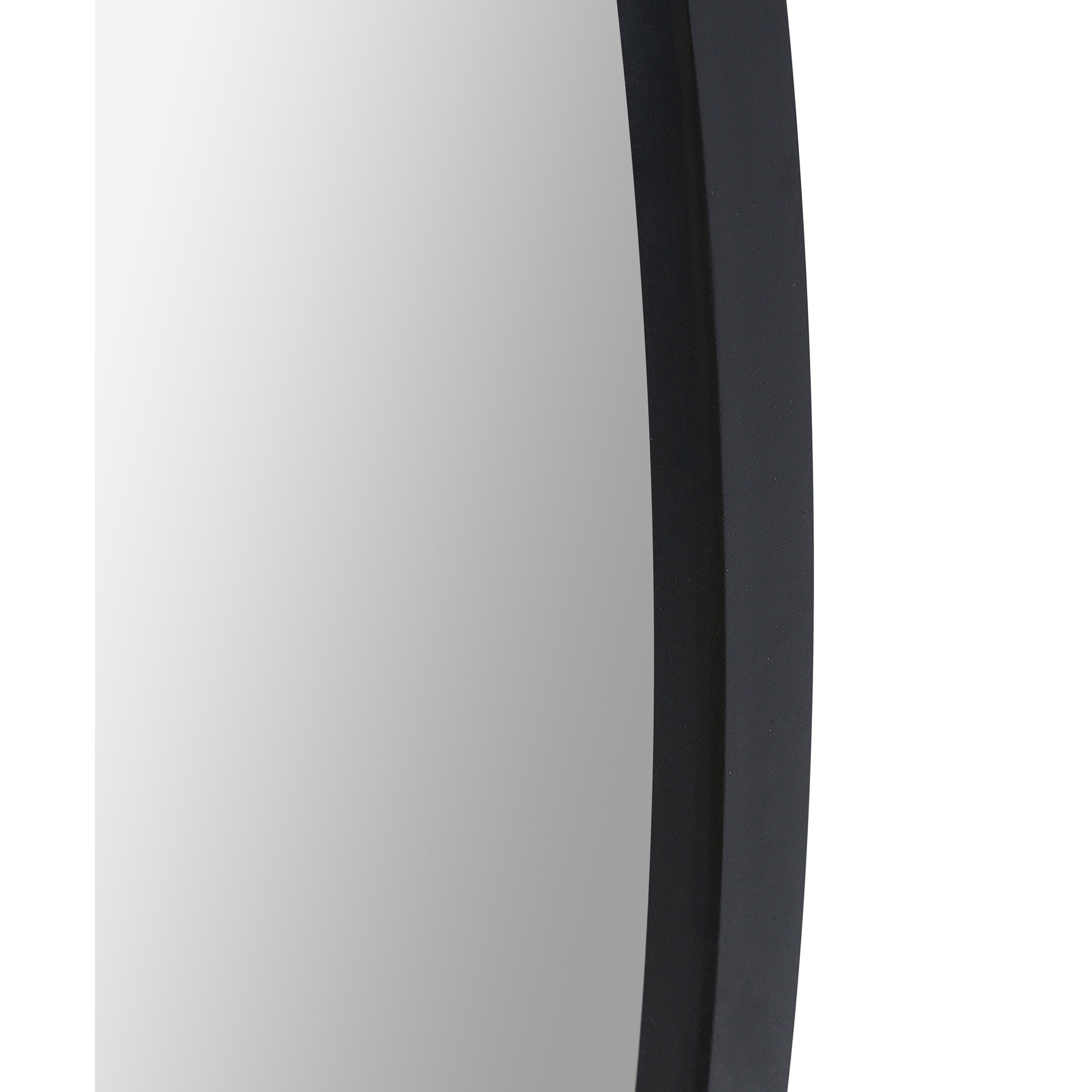 Cori 40" Tall Round Wall Mirror, Black-Mirror-DECOROLALA