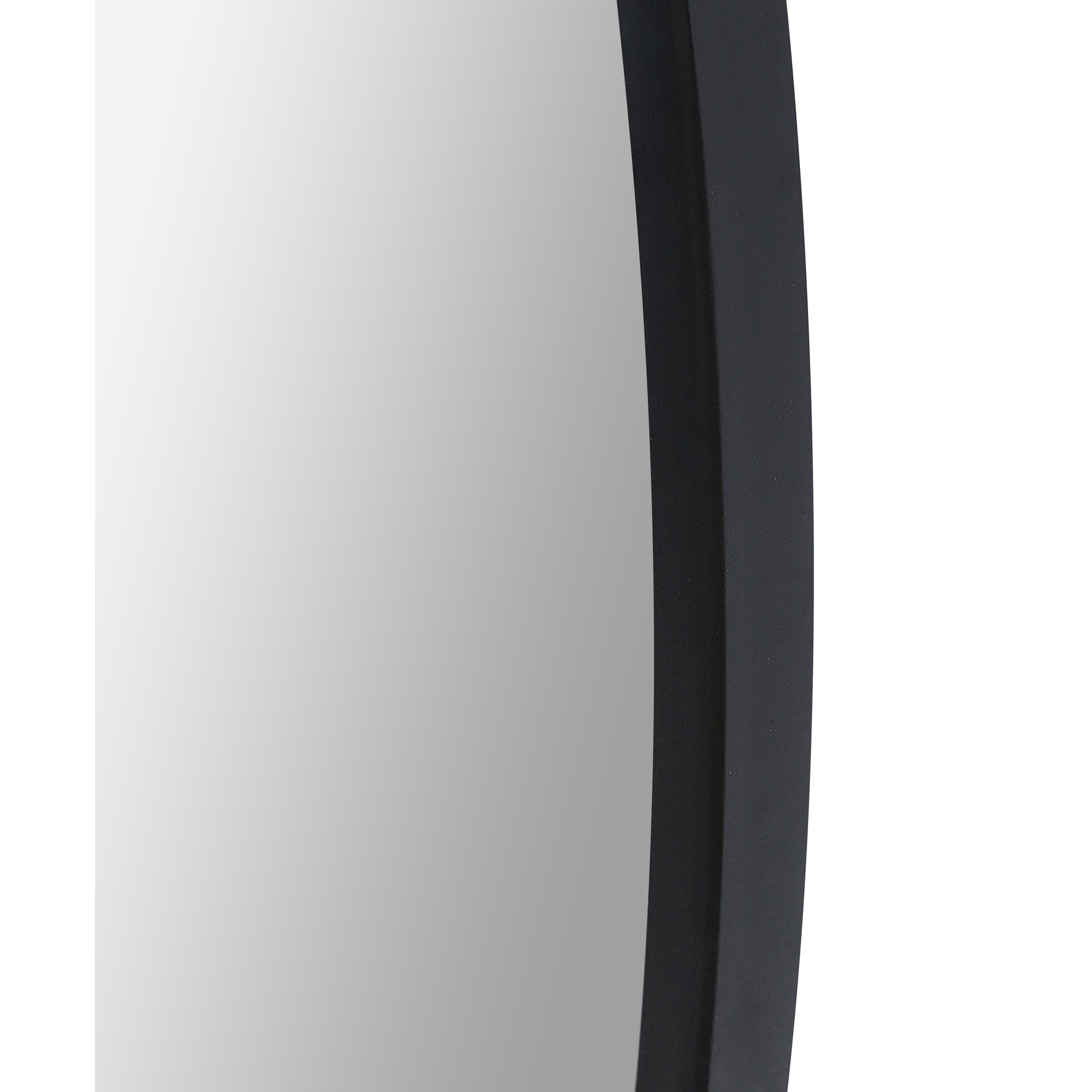 Cori 40" Tall Round Wall Mirror, Black-Mirror-DECOROLALA