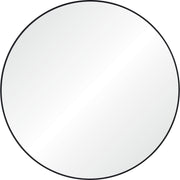 Cori 40" Tall Round Wall Mirror, Black-Mirror-DECOROLALA