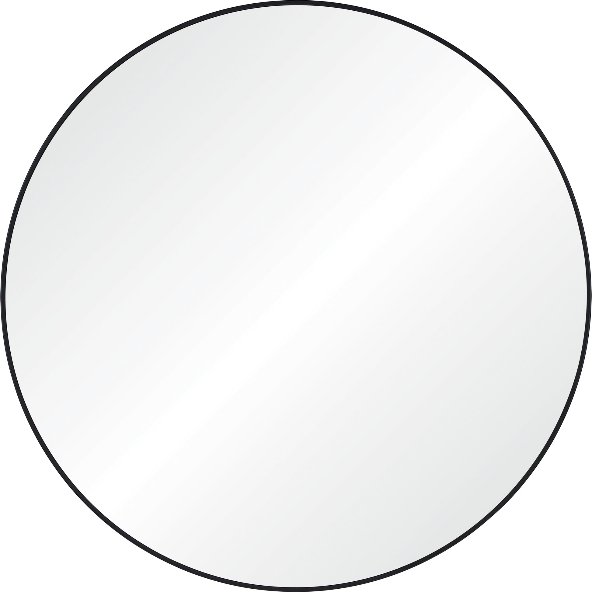 Cori 40" Tall Round Wall Mirror, Black-Mirror-DECOROLALA