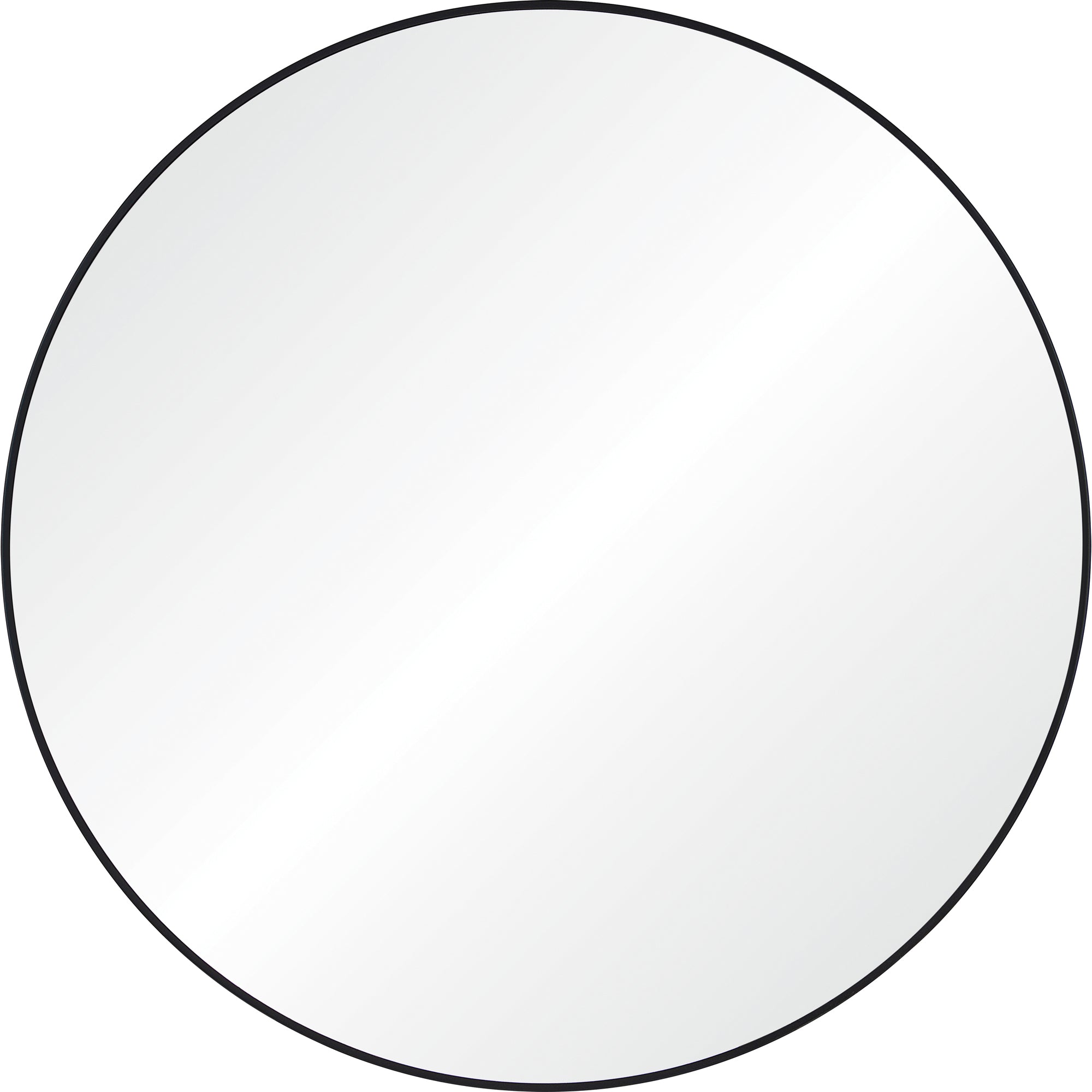 Cori 40" Tall Round Wall Mirror, Black-Mirror-DECOROLALA