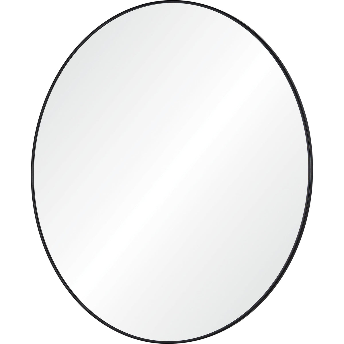 Cori 40" Tall Round Wall Mirror, Black-Mirrors-DECOROLALA