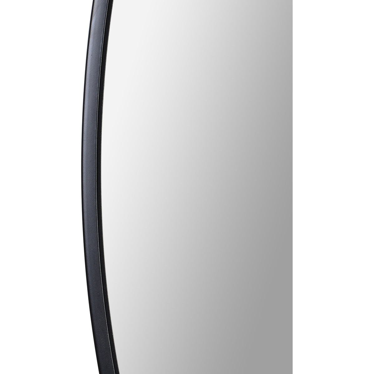 Cori 40" Tall Round Wall Mirror, Black-Mirrors-DECOROLALA