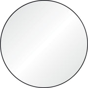 Cori 40" Tall Round Wall Mirror, Black-Mirrors-DECOROLALA