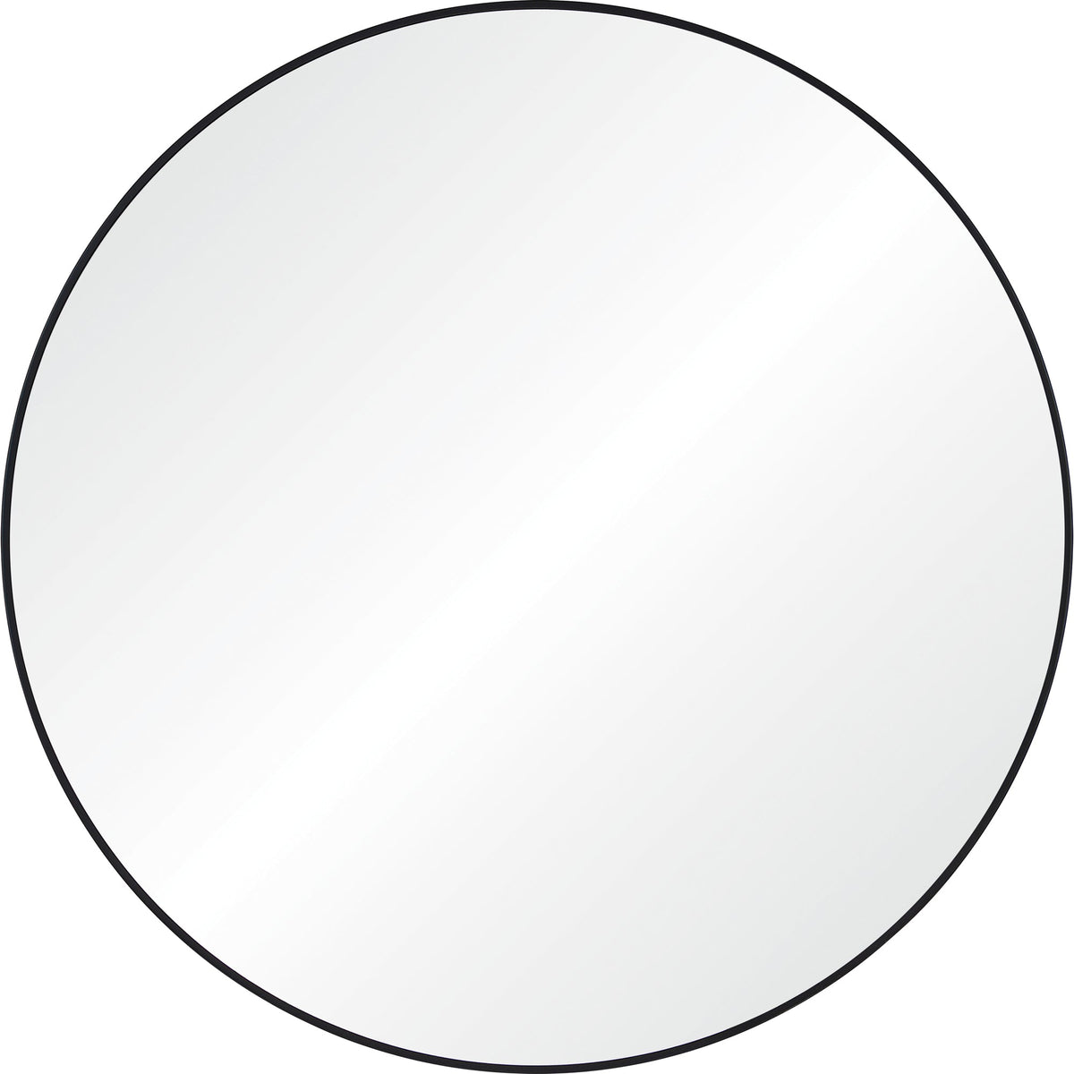 Cori 40" Tall Round Wall Mirror, Black-Mirrors-DECOROLALA