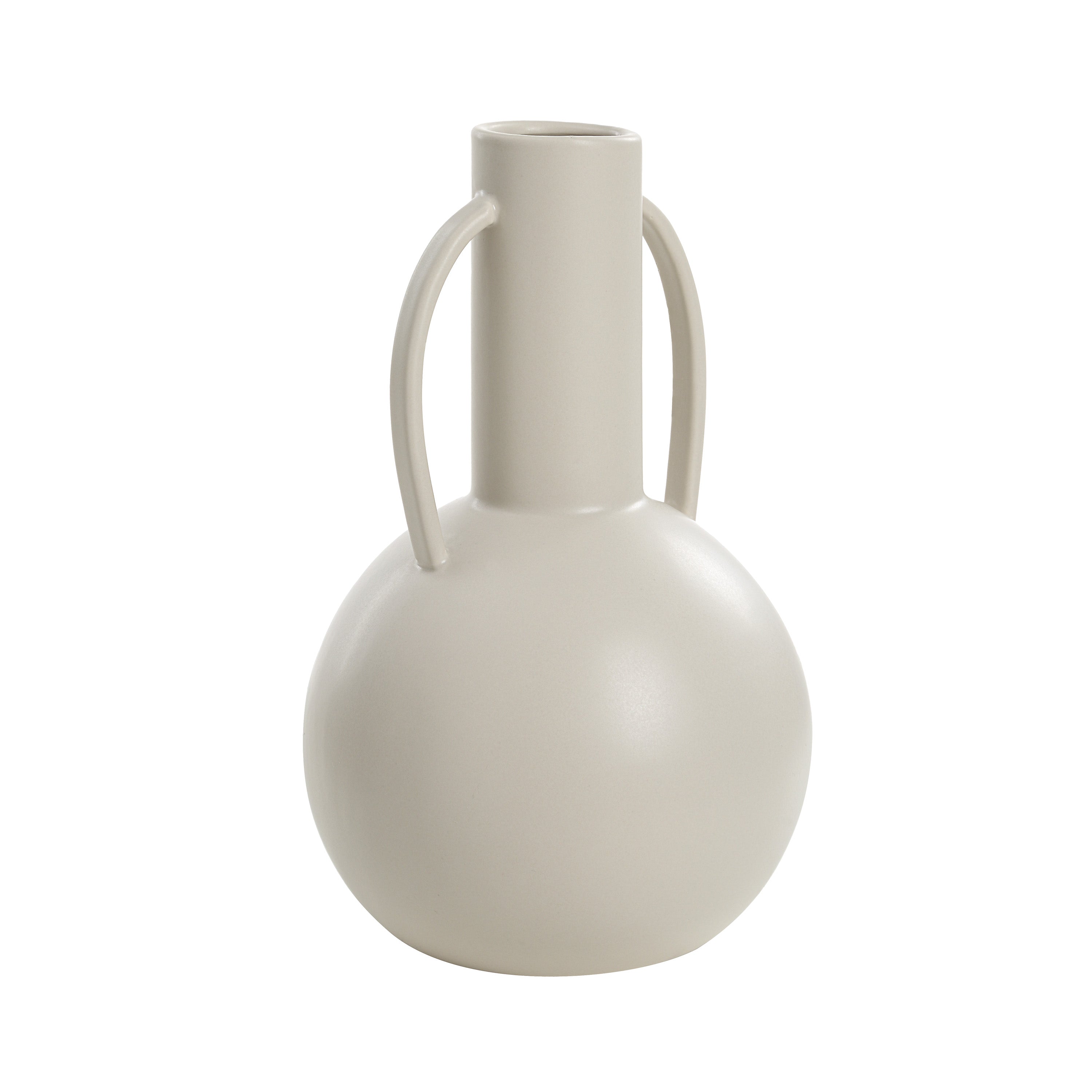 Corinth Indoor Ceramic Vase, Matte Beige-Vase-DECOROLALA