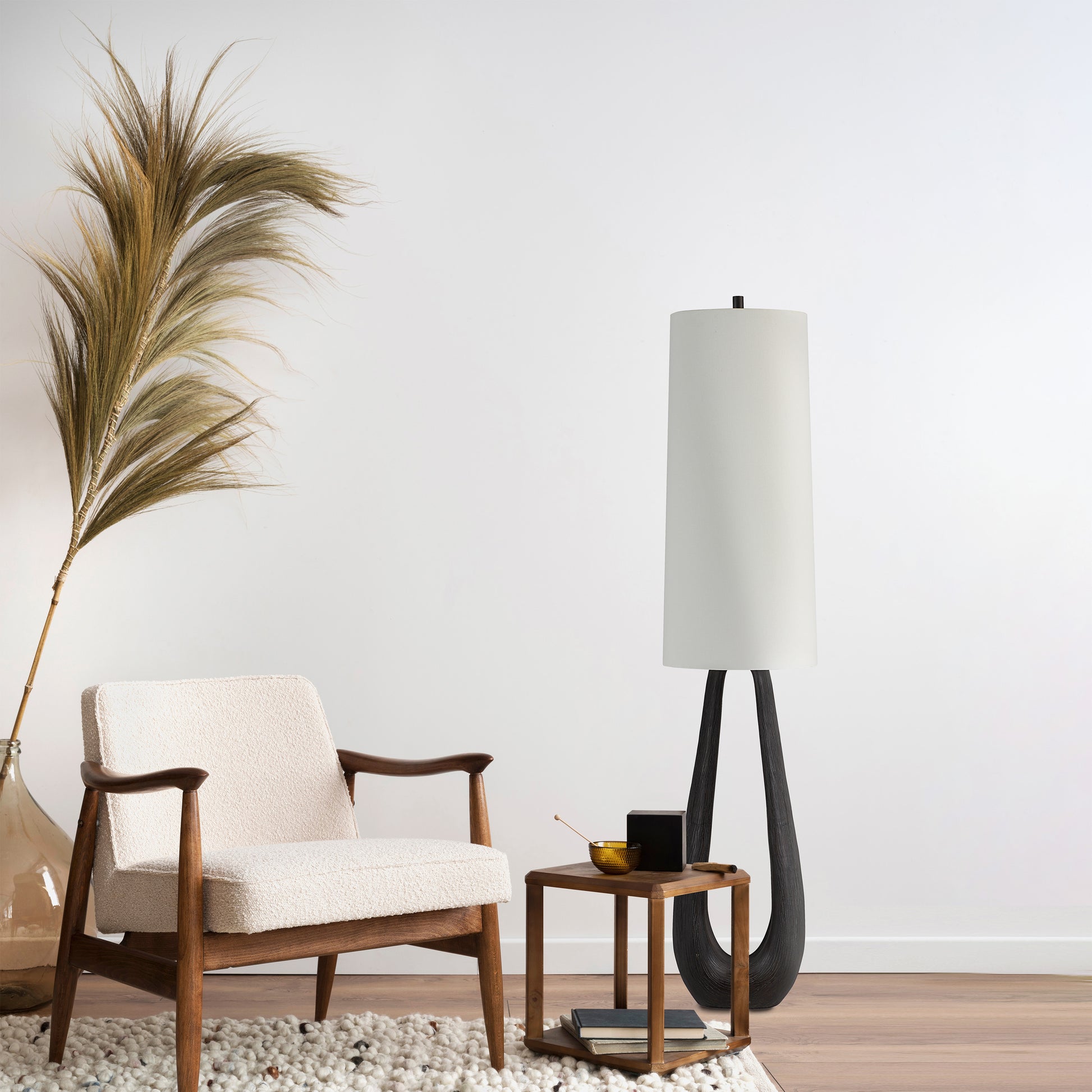 Cornelia 62.5" Floor Lamp with Dimmer, Brown-Floor Lamp-DECOROLALA