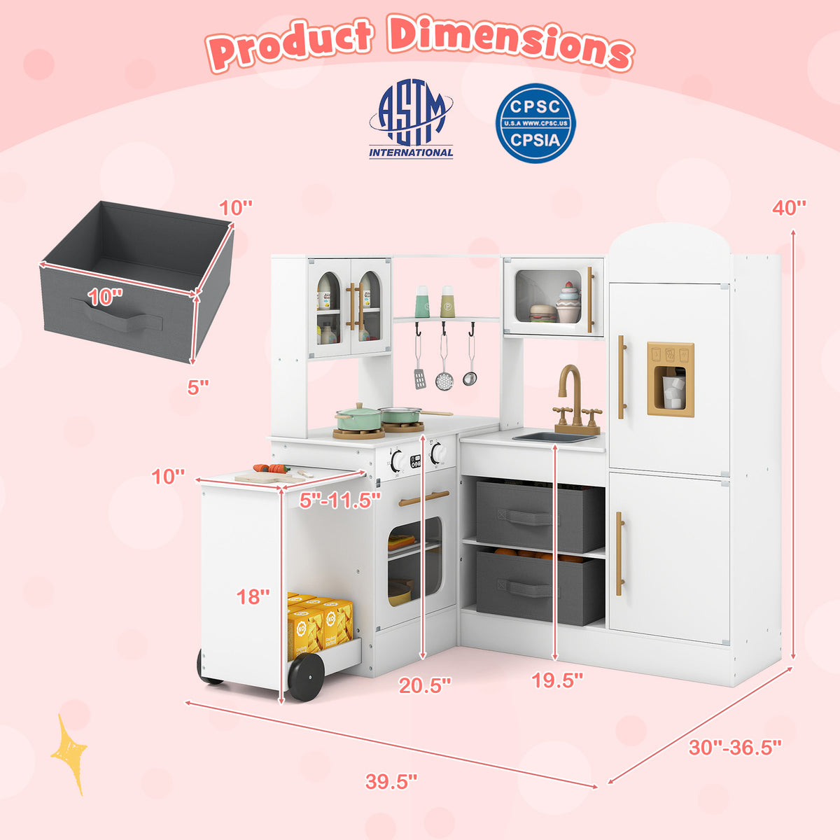 Corner Kitchen with Lights and Sounds for Kids Ages 3+