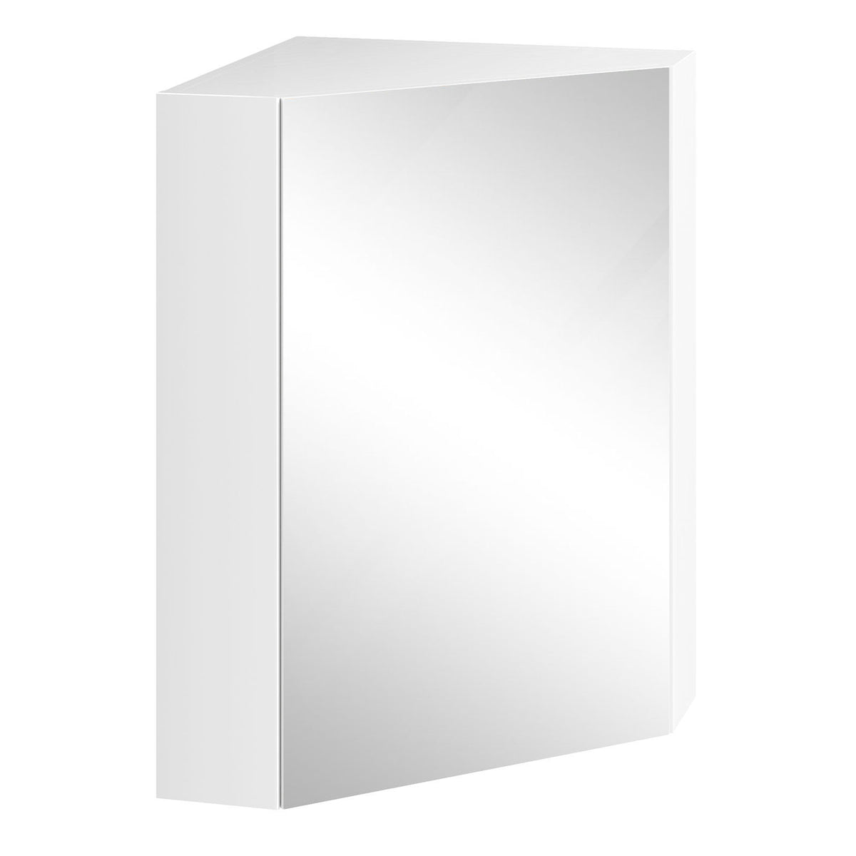 Corner Medicine Cabinet with Mirror and Adjustable Shelf - White-Wall Cabinets-DECOROLALA