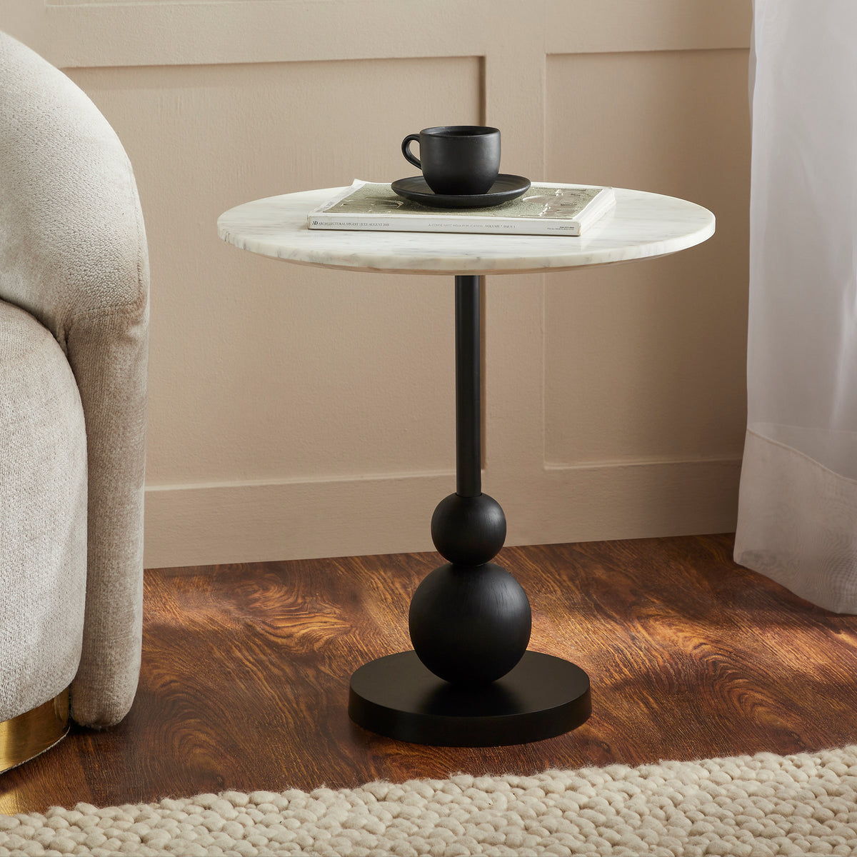 Corrine Indoor Aluminum Table, Matte Black-Table-DECOROLALA