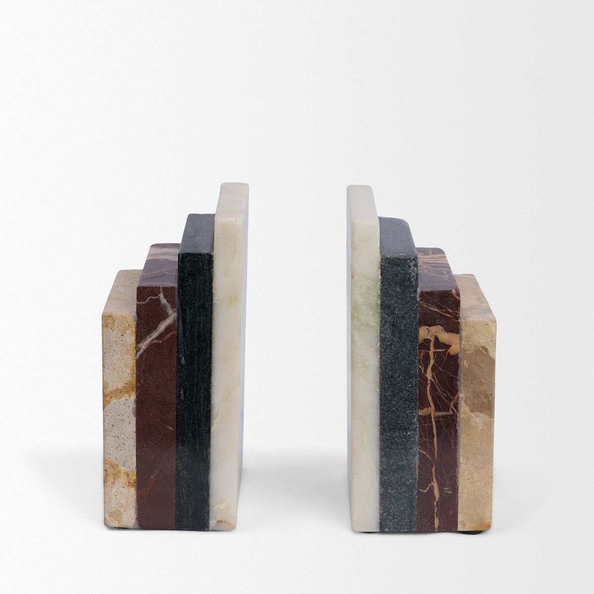Corte Mixed Marble Stacked Bookends-Bookends-DECOROLALA