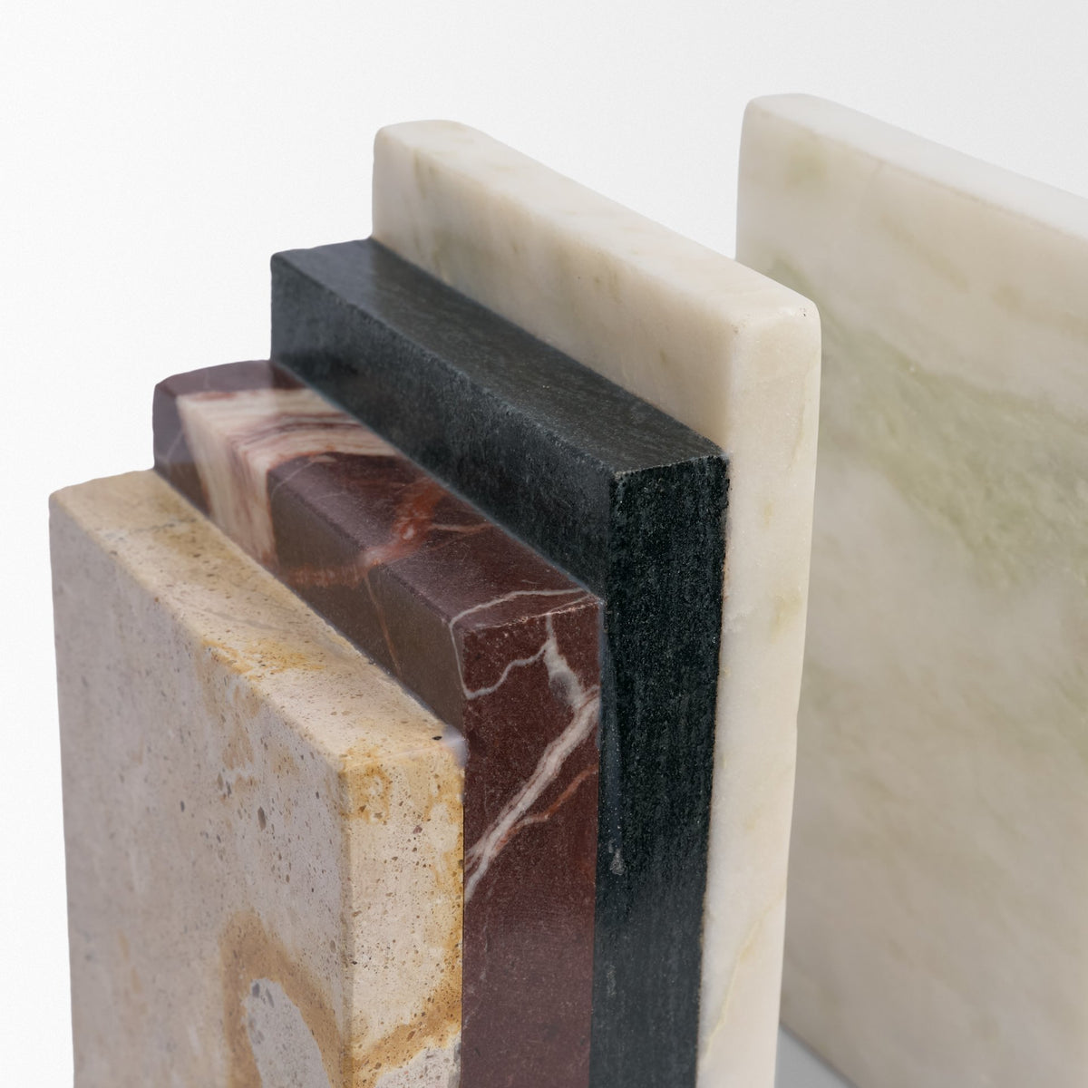 Corte Mixed Marble Stacked Bookends-Bookends-DECOROLALA