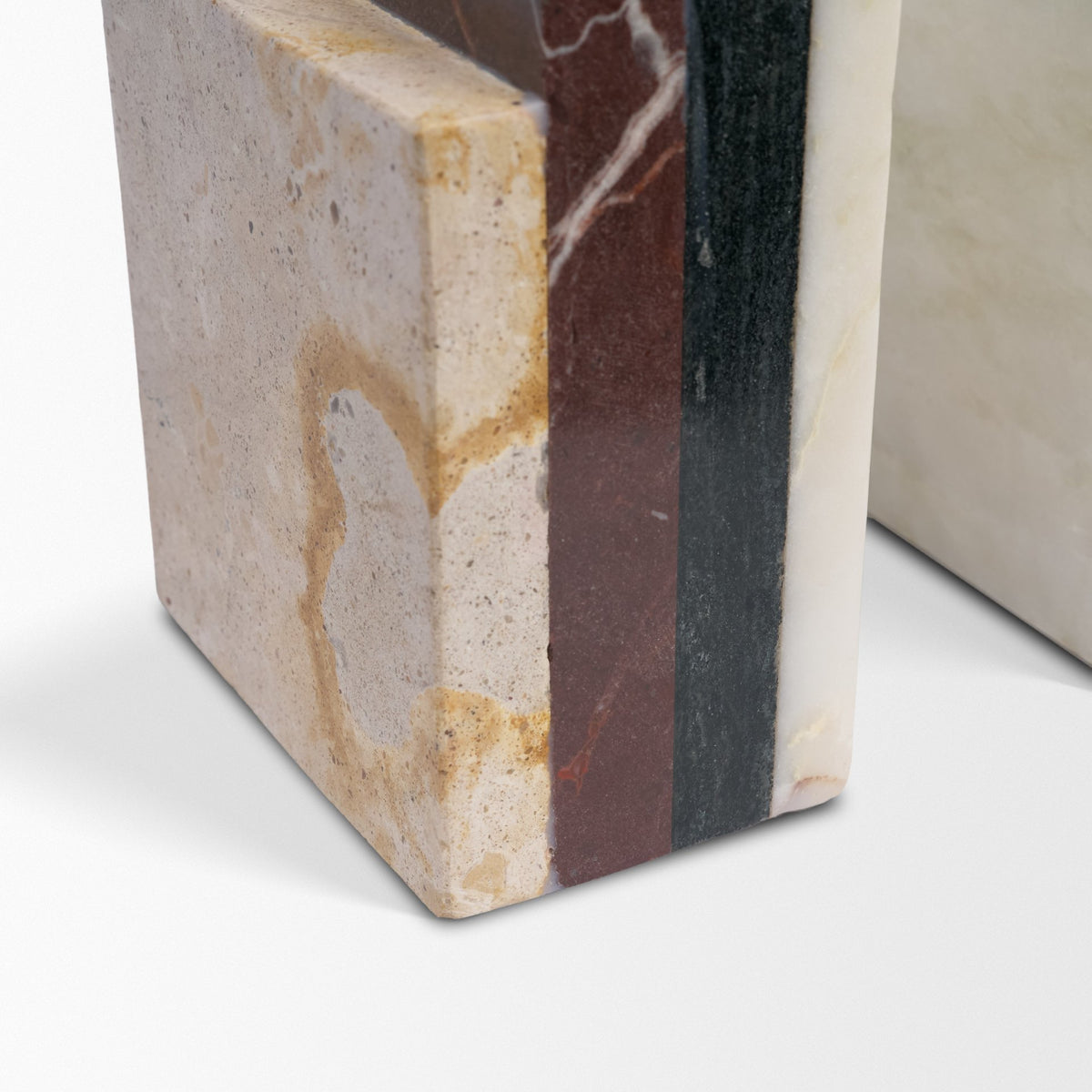 Corte Mixed Marble Stacked Bookends-Bookends-DECOROLALA